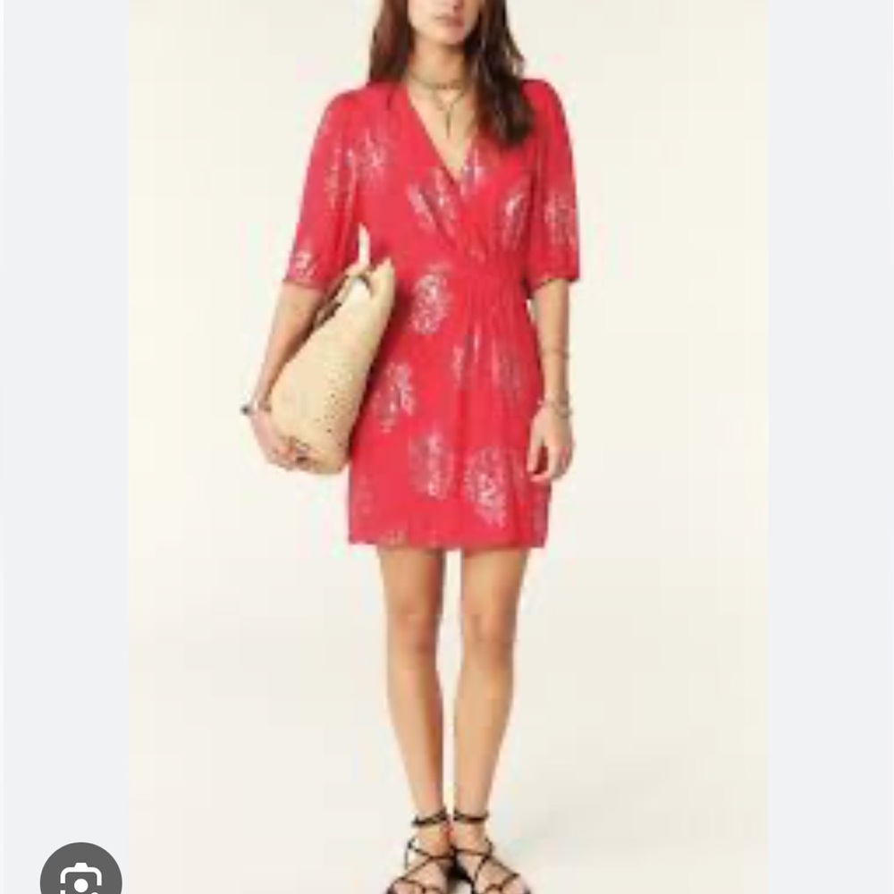 Ba&Sh Anita mini dress in strawberry pink, size US 2